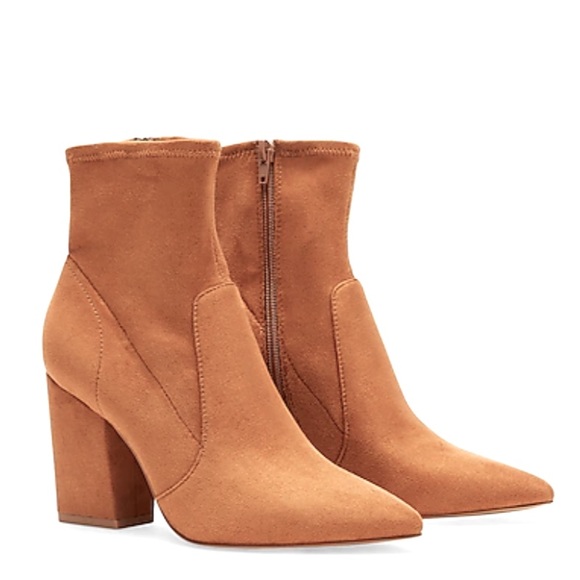 Shoes - 🆕 Express Block Heel Sock Booties - Chestnut